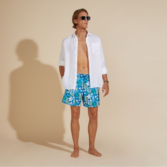 Vilebrequin Men's White 100% Linen Long Sleeve Button-Up Shirt Size 3XL Casual - Picture 3 of 11